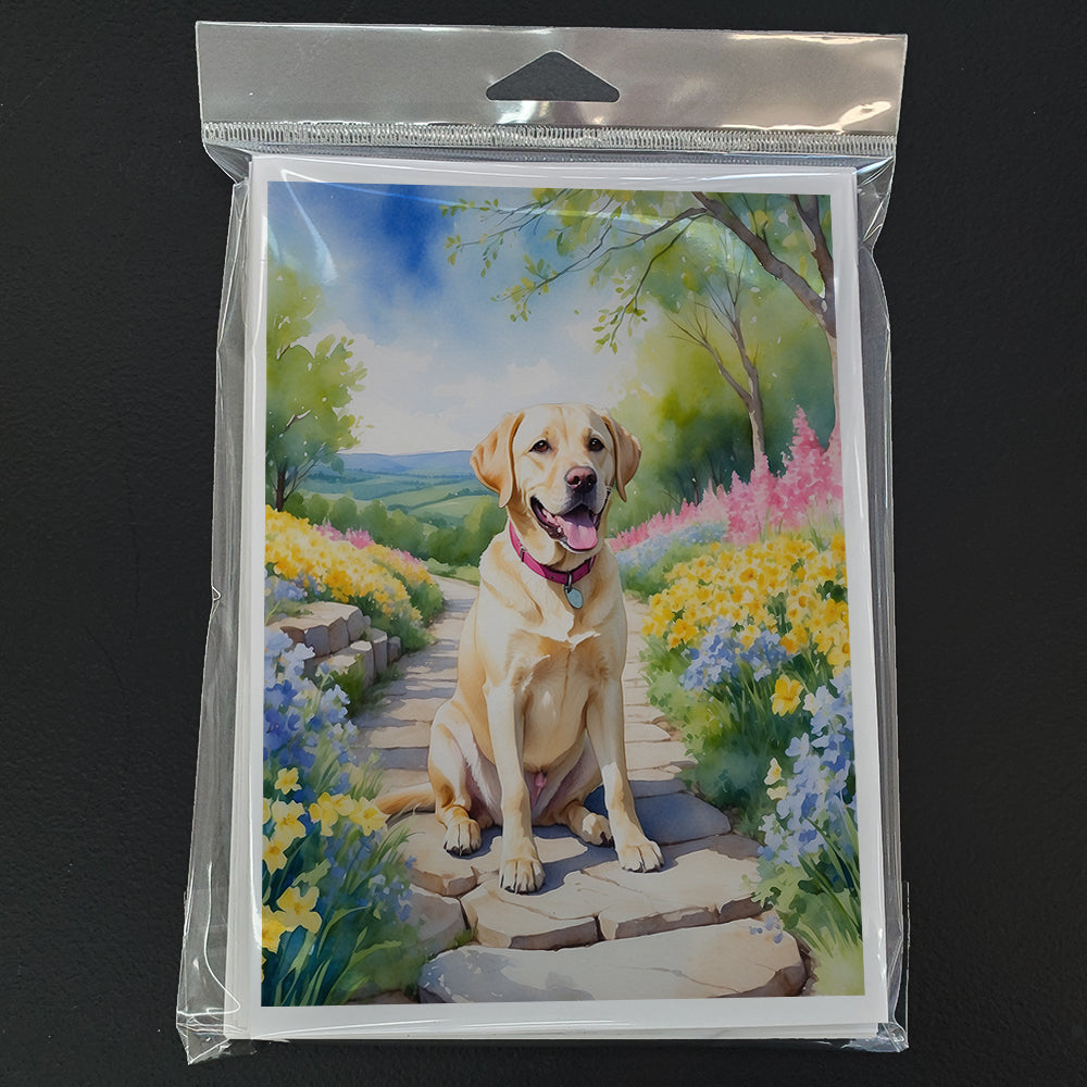 Labrador Retriever Spring Path Greeting Cards Pack of 8