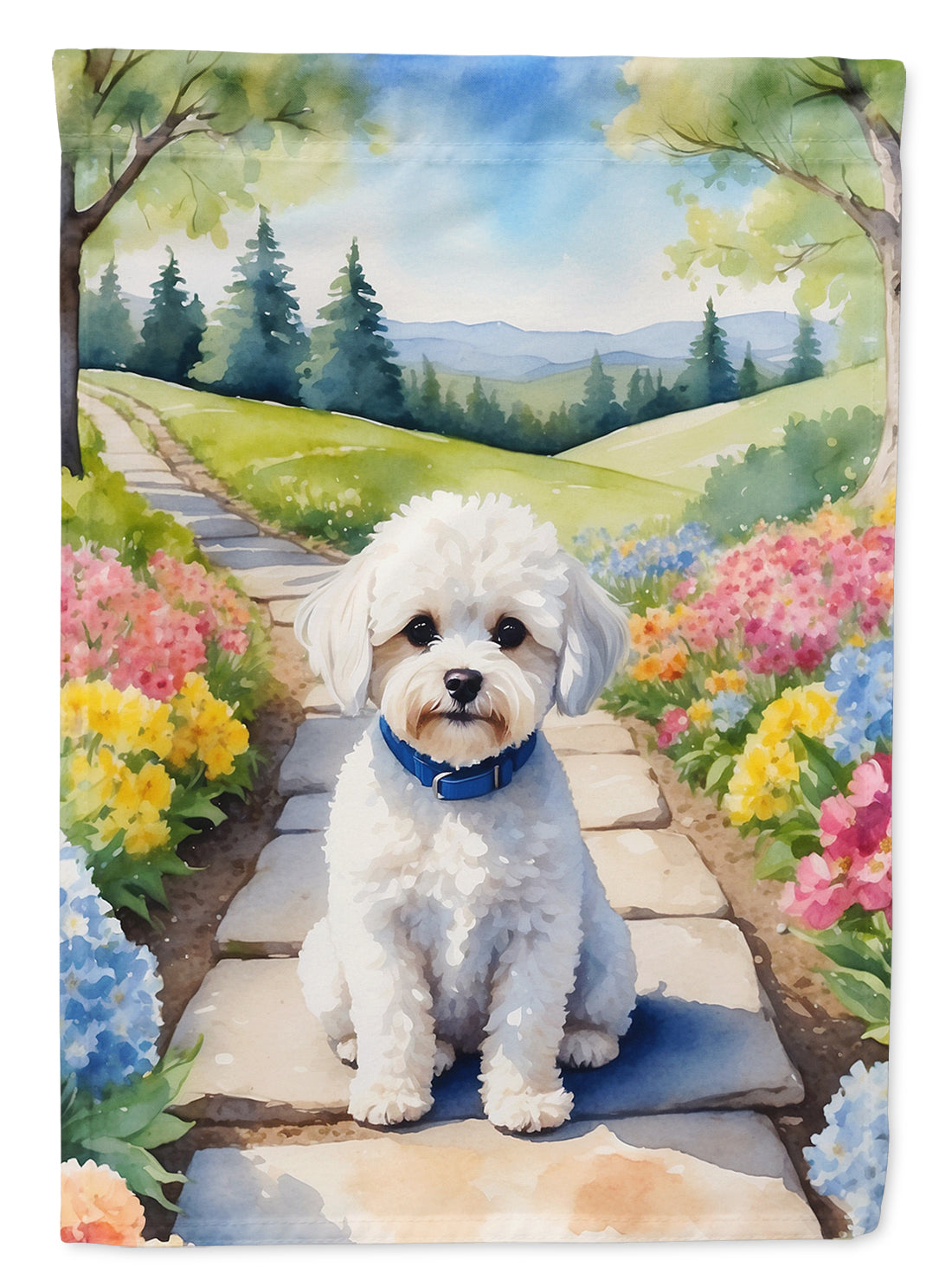 Buy this Maltipoo Spring Path House Flag