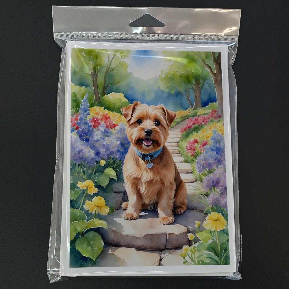 Norfolk Terrier Spring Path Greeting Cards Pack of 8