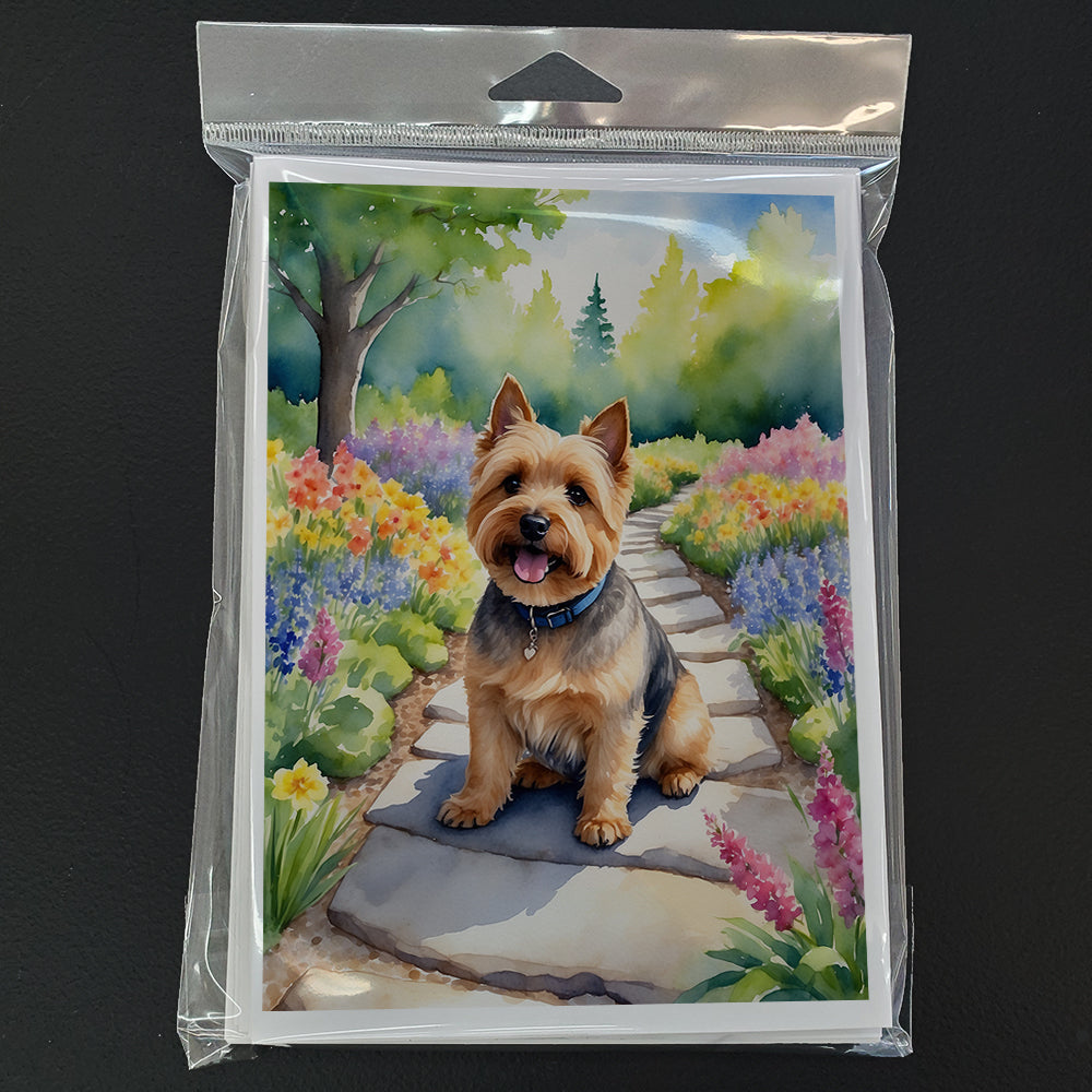 Norwich Terrier Spring Path Greeting Cards Pack of 8