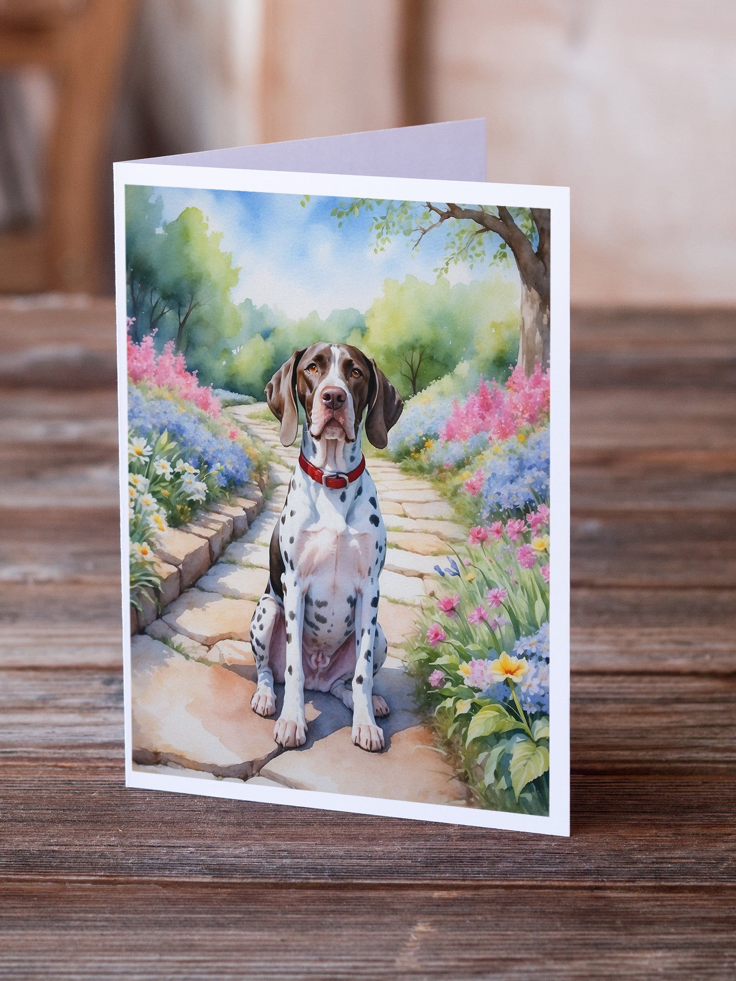 Pointer Spring Path Greeting Cards Pack of 8