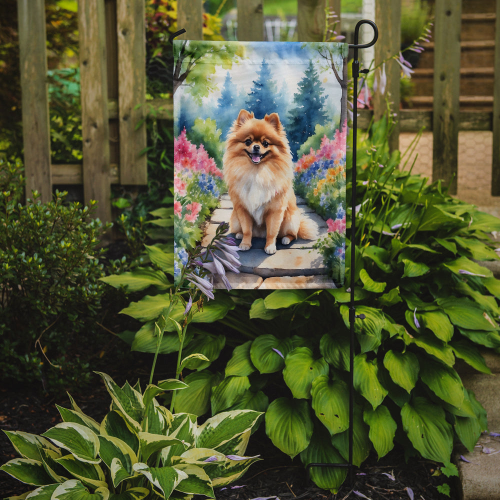 Buy this Pomeranian Spring Path Garden Flag