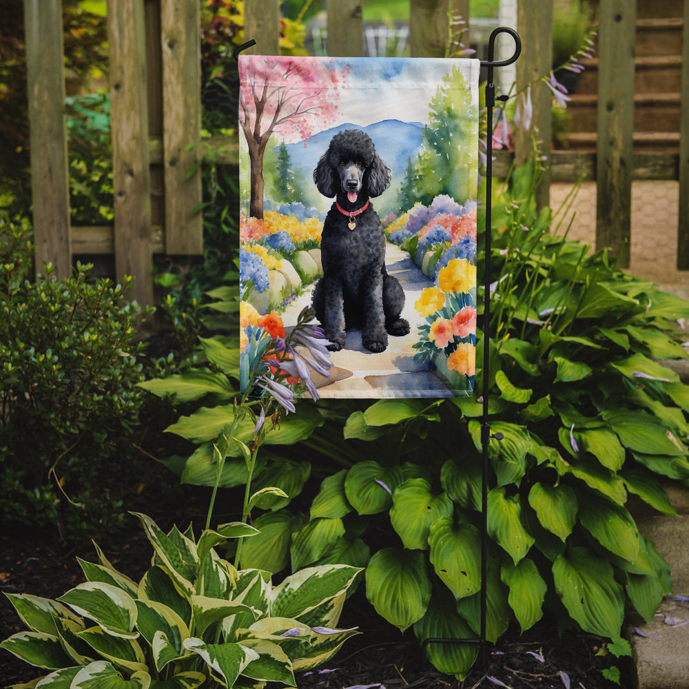 Buy this Black Poodle Spring Path Garden Flag