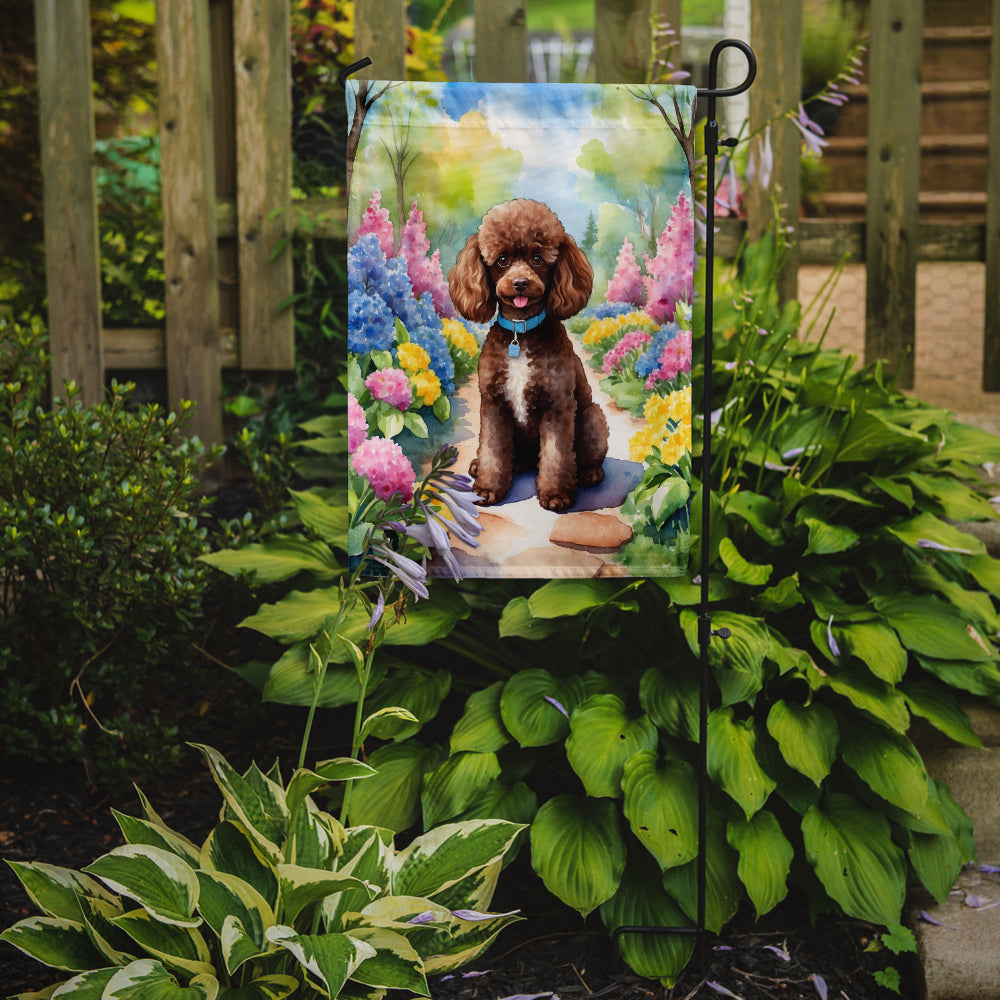 Buy this Chocolate Poodle Spring Path Garden Flag