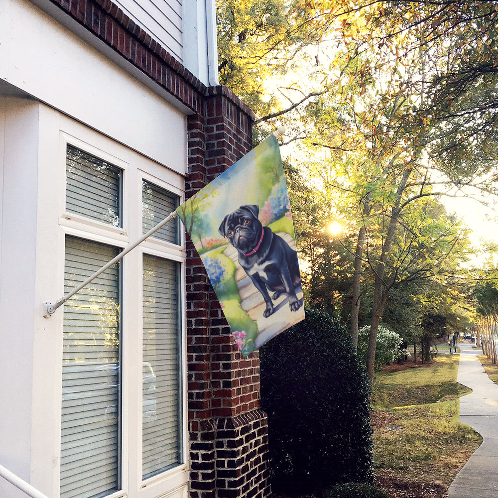 Buy this Black Pug Spring Path House Flag