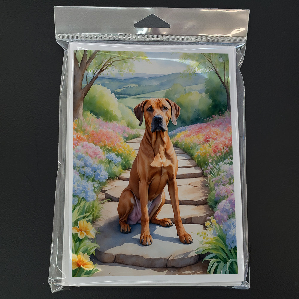 Rhodesian Ridgeback Spring Path Greeting Cards Pack of 8