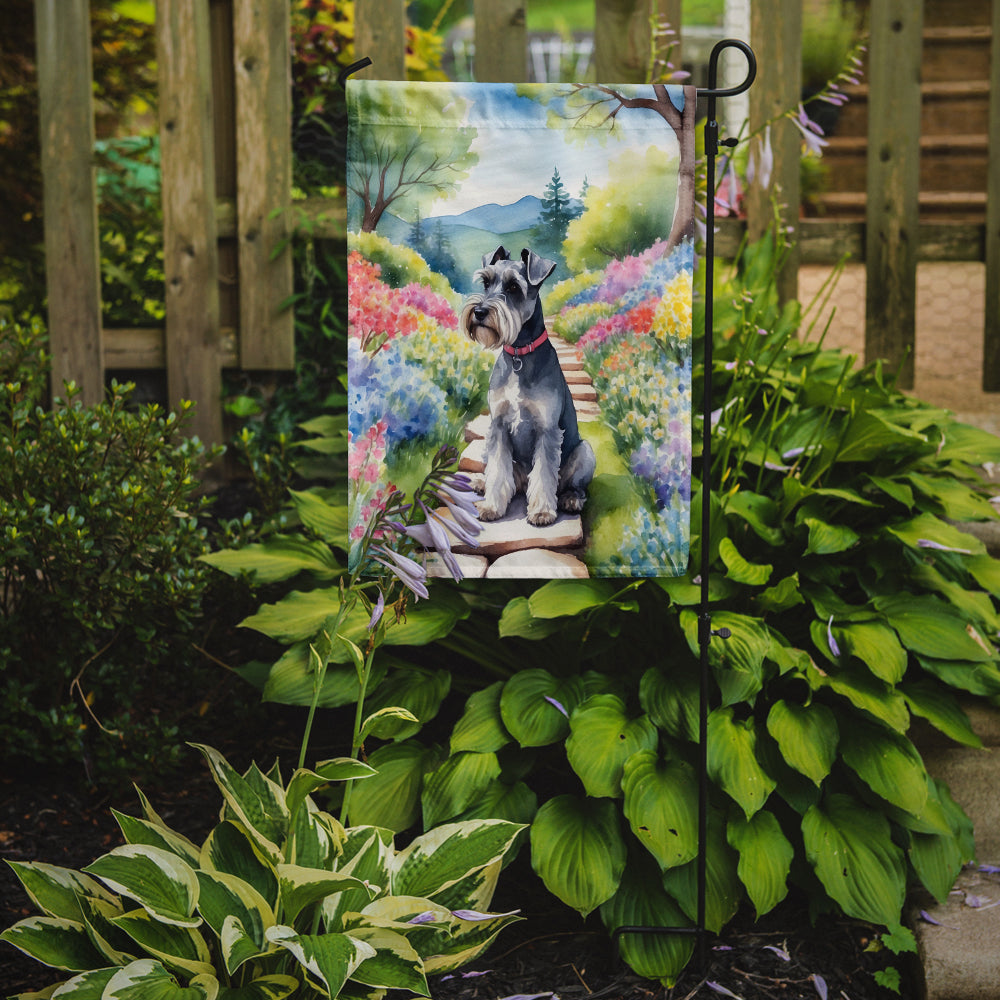 Buy this Schnauzer Spring Path Garden Flag