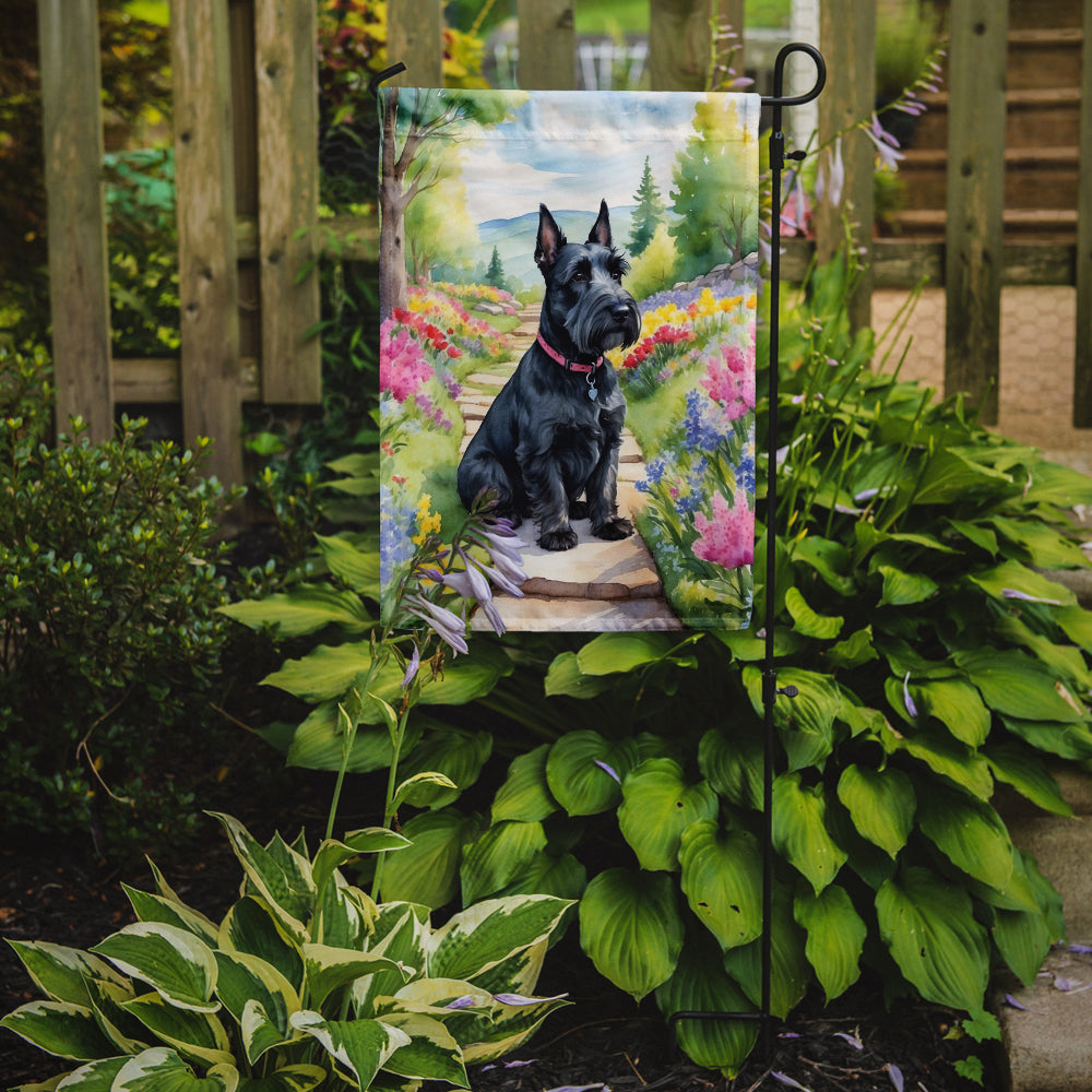 Scottish Terrier Spring Path Garden Flag