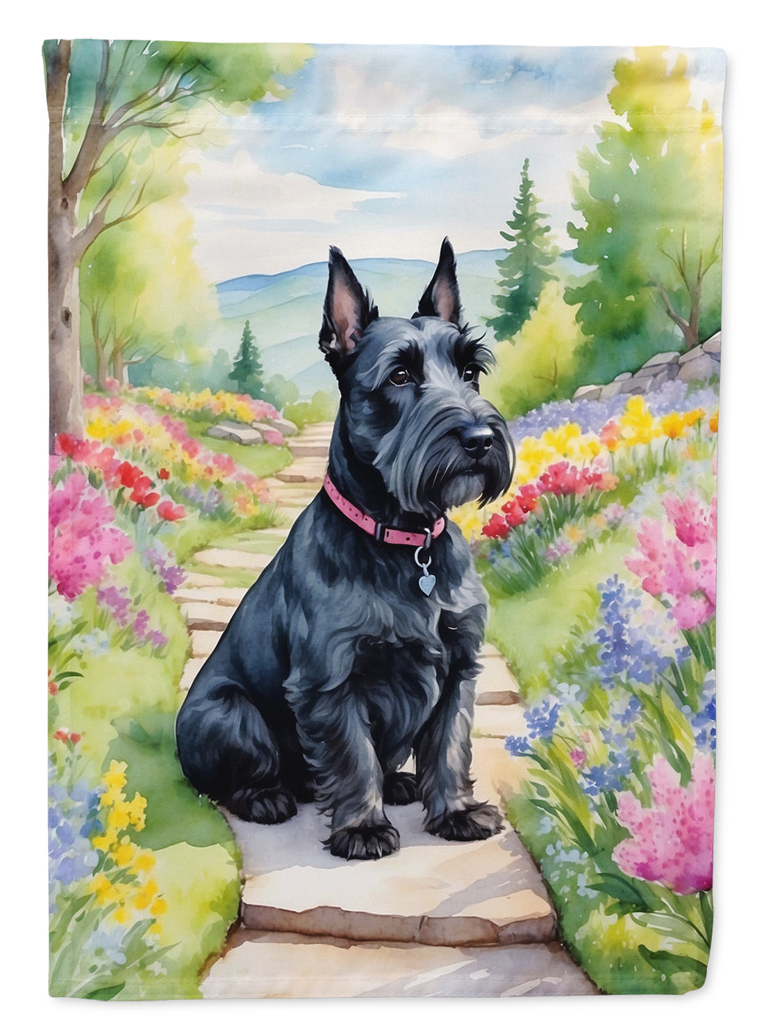 Buy this Scottish Terrier Spring Path Garden Flag