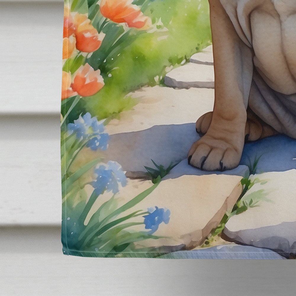 Shar Pei Spring Path House Flag