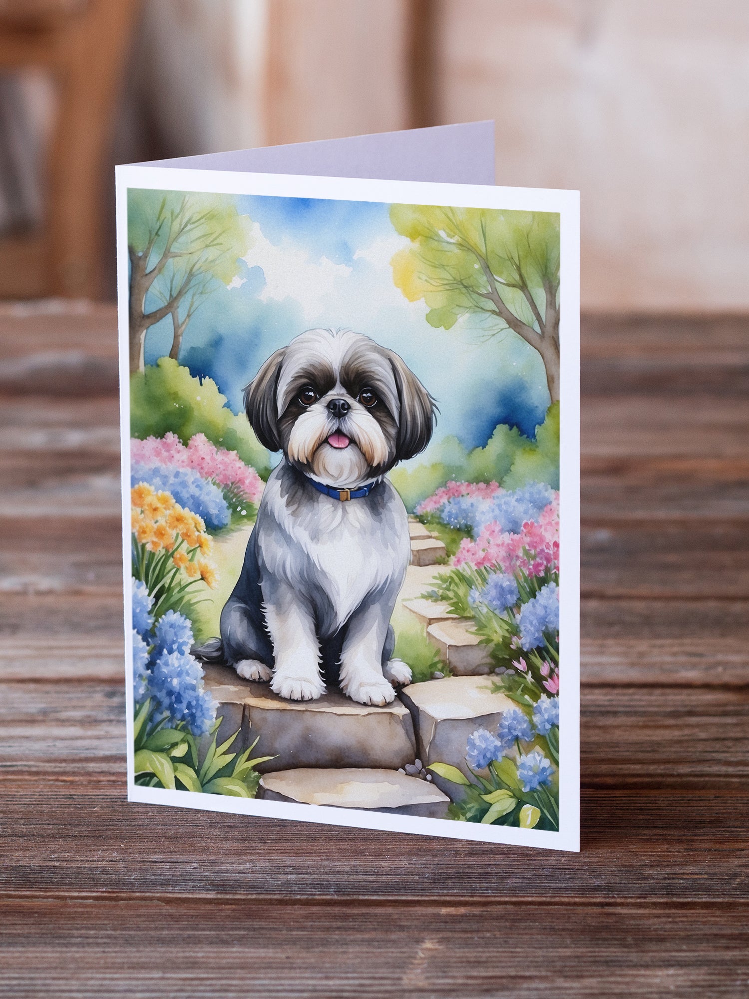 Buy this Shih Tzu Spring Path Greeting Cards Pack of 8