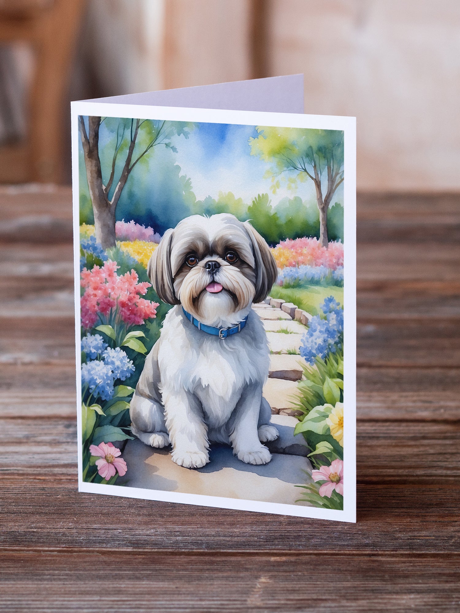 Buy this Shih Tzu Spring Path Greeting Cards Pack of 8