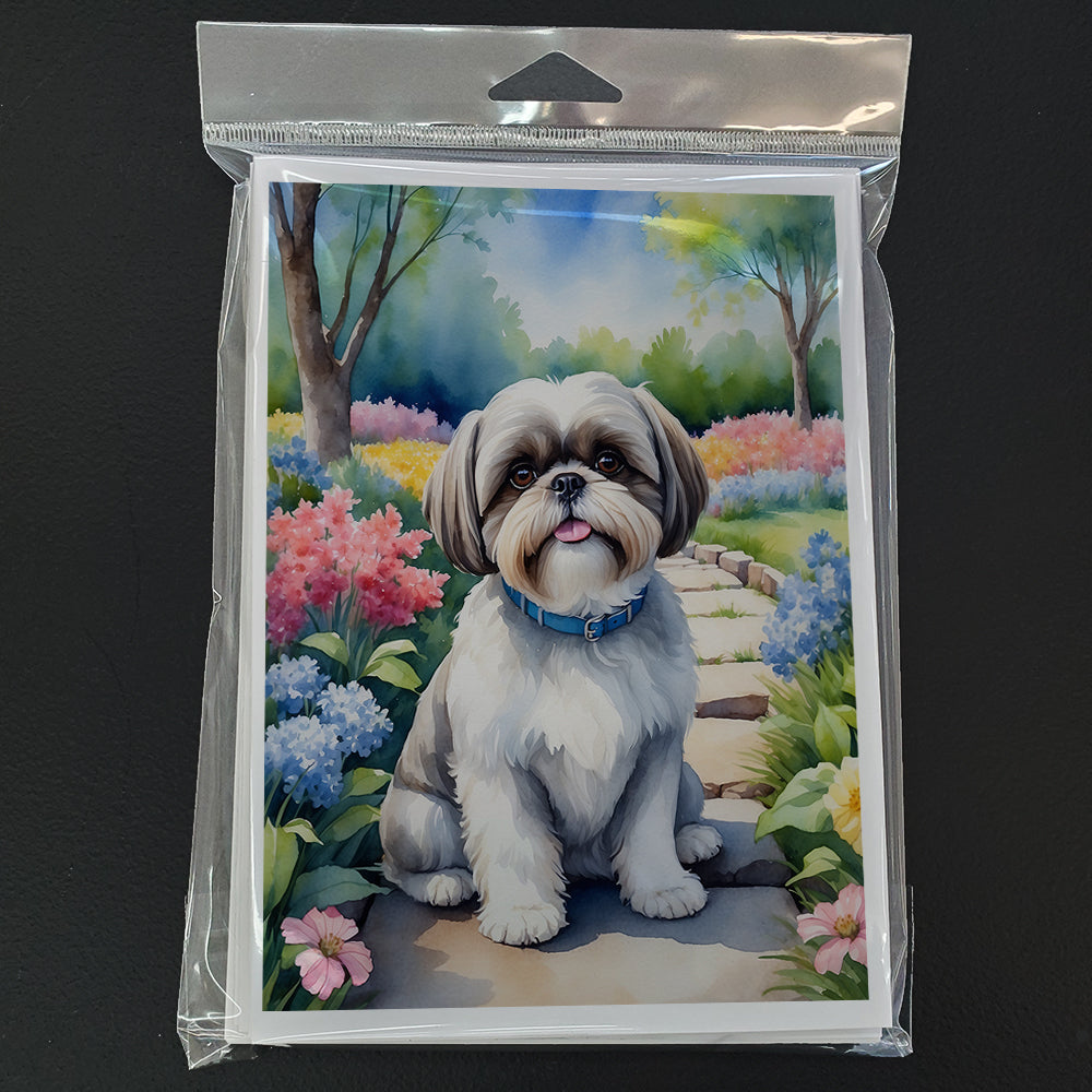 Shih Tzu Spring Path Greeting Cards Pack of 8