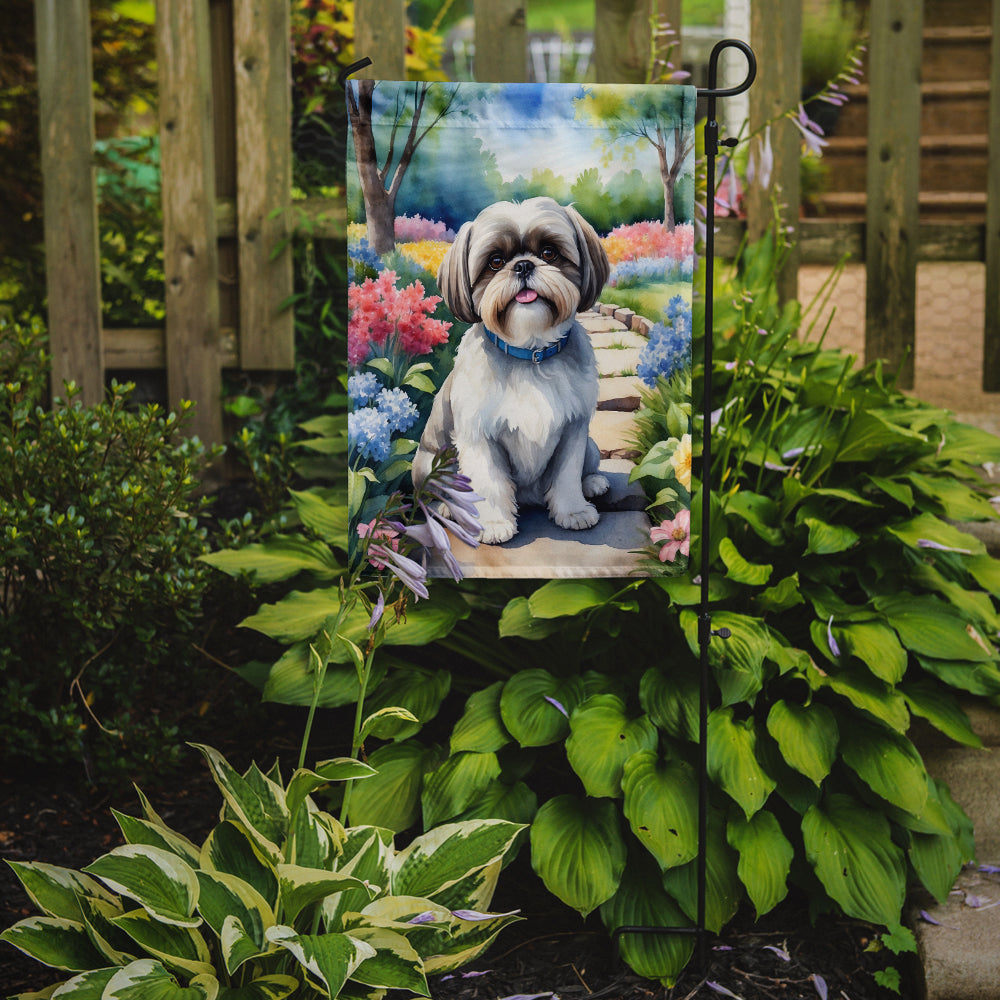 Shih Tzu Spring Path Garden Flag