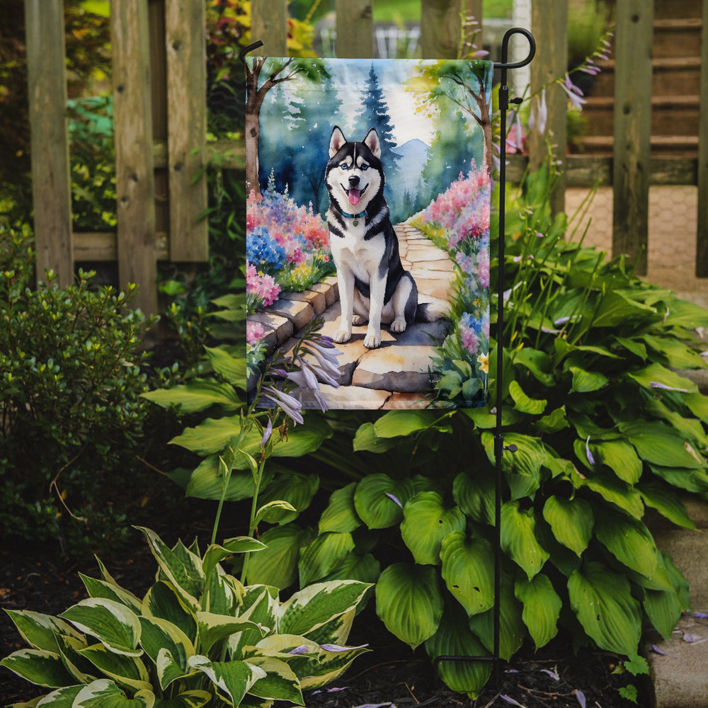 Buy this Siberian Husky Spring Path Garden Flag