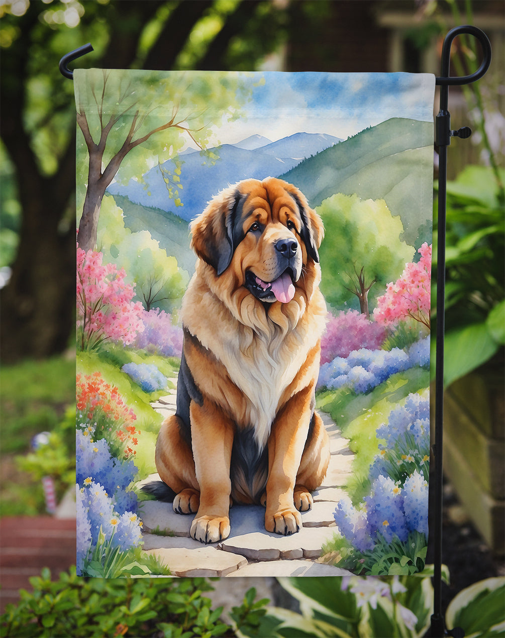 Tibetan Mastiff Spring Path Garden Flag