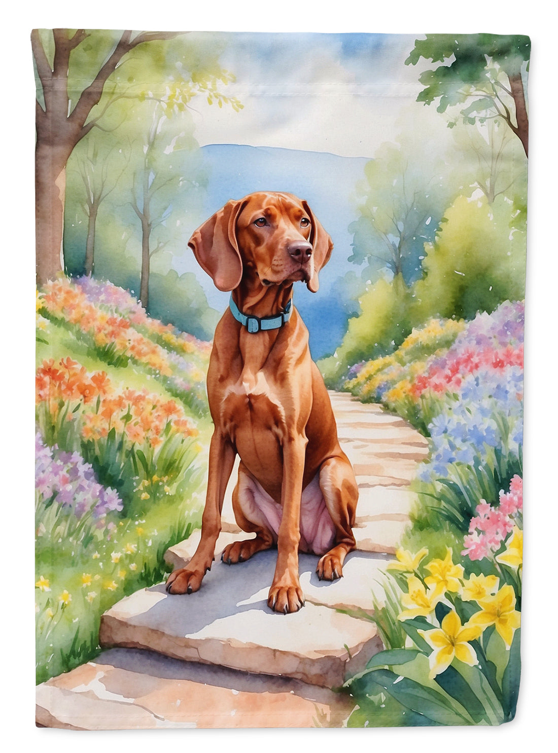 Buy this Vizsla Spring Path House Flag