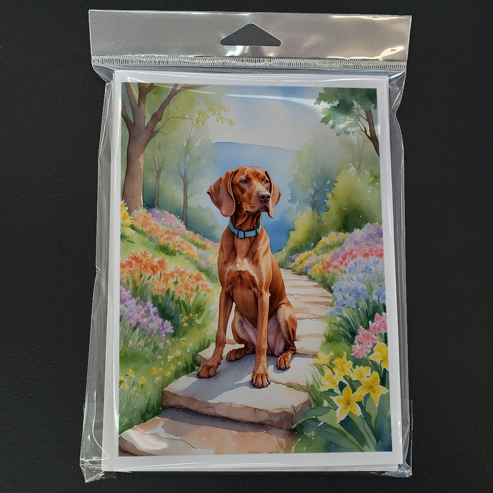 Vizsla Spring Path Greeting Cards Pack of 8