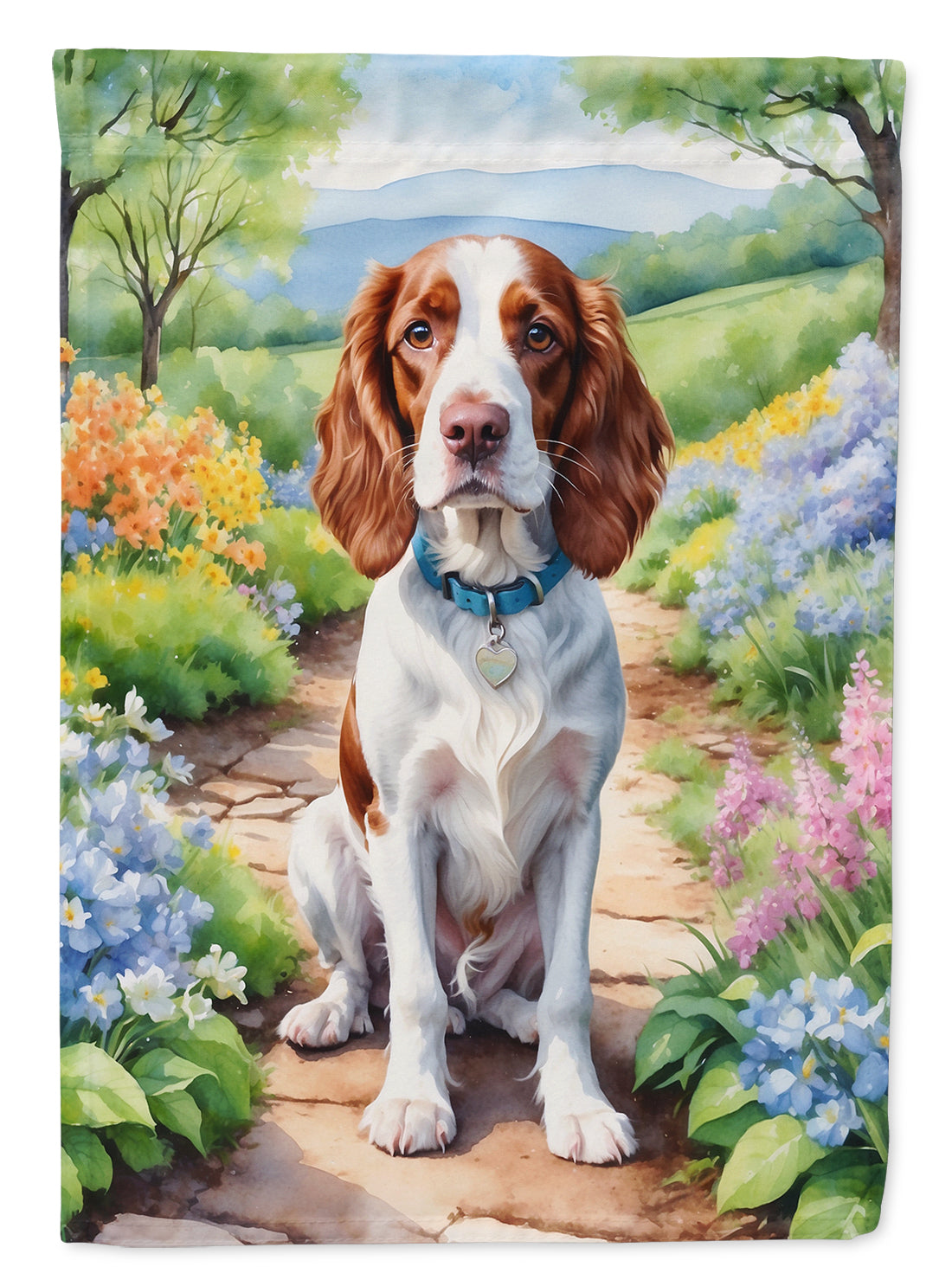 Buy this Welsh Springer Spaniel Spring Path House Flag