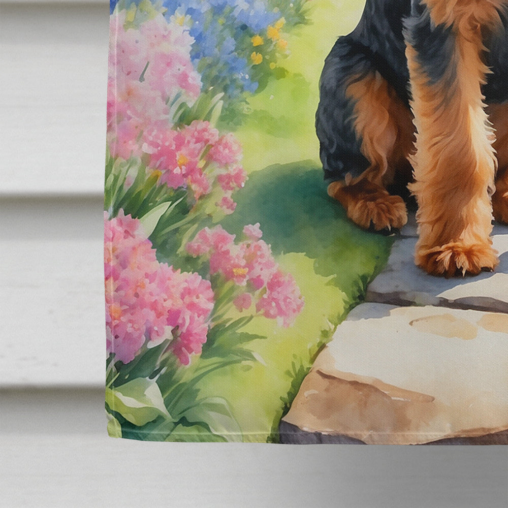 Welsh Terrier Spring Path House Flag