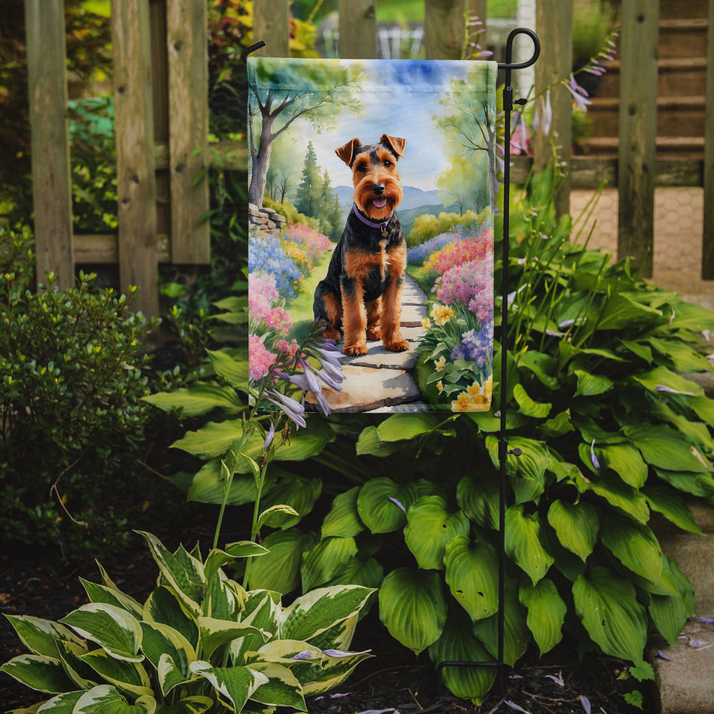 Welsh Terrier Spring Path Garden Flag