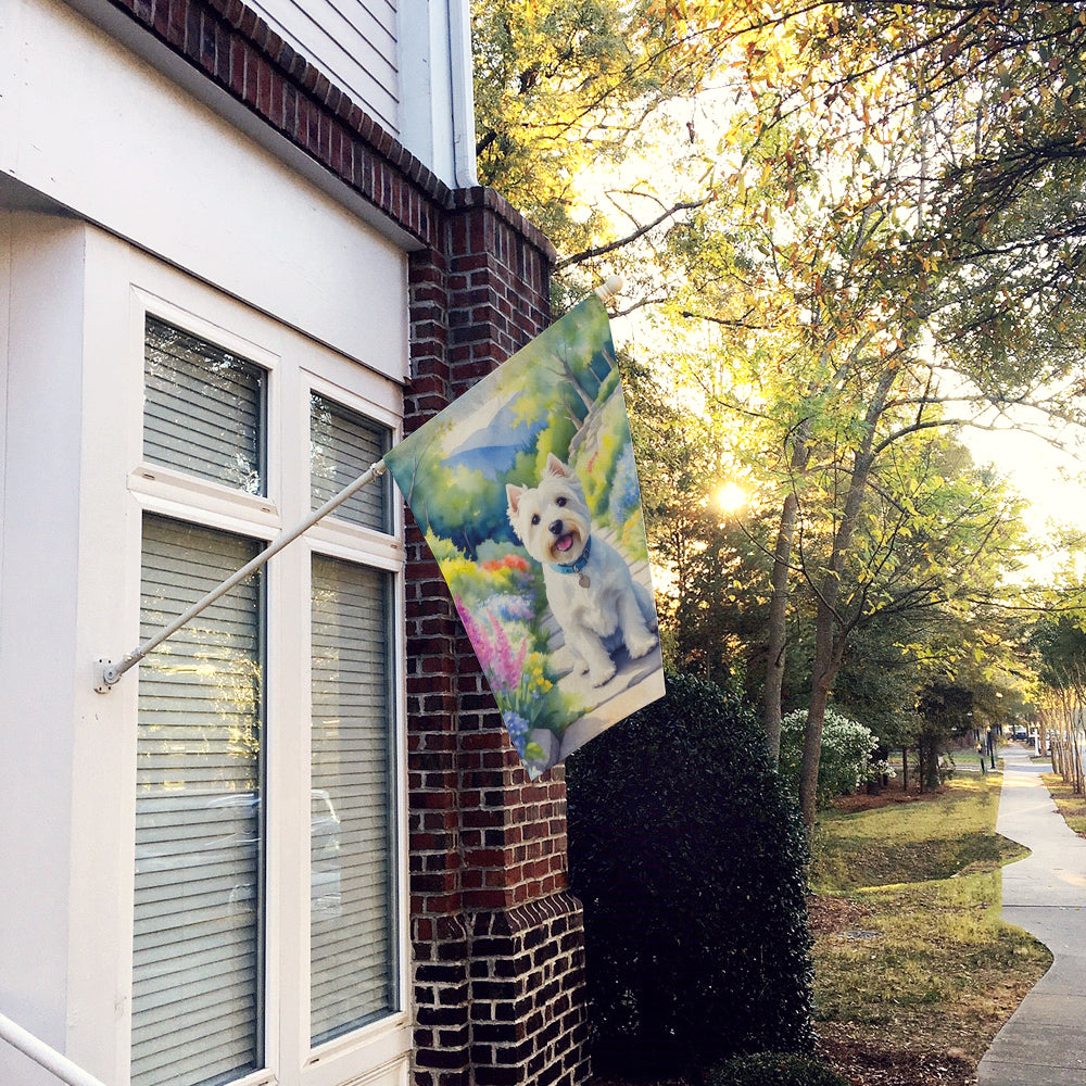 Westie Spring Path House Flag