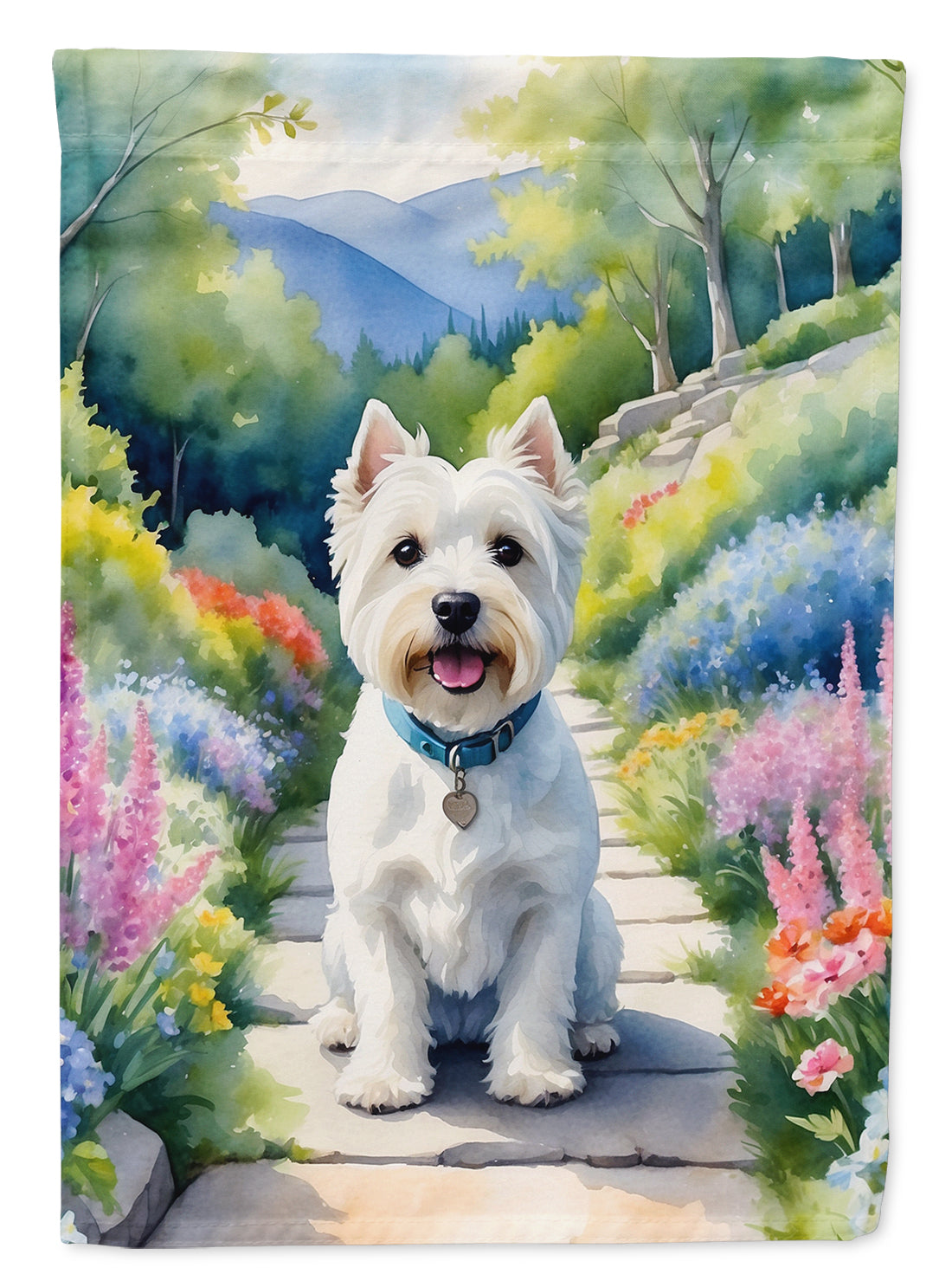 Buy this Westie Spring Path Garden Flag