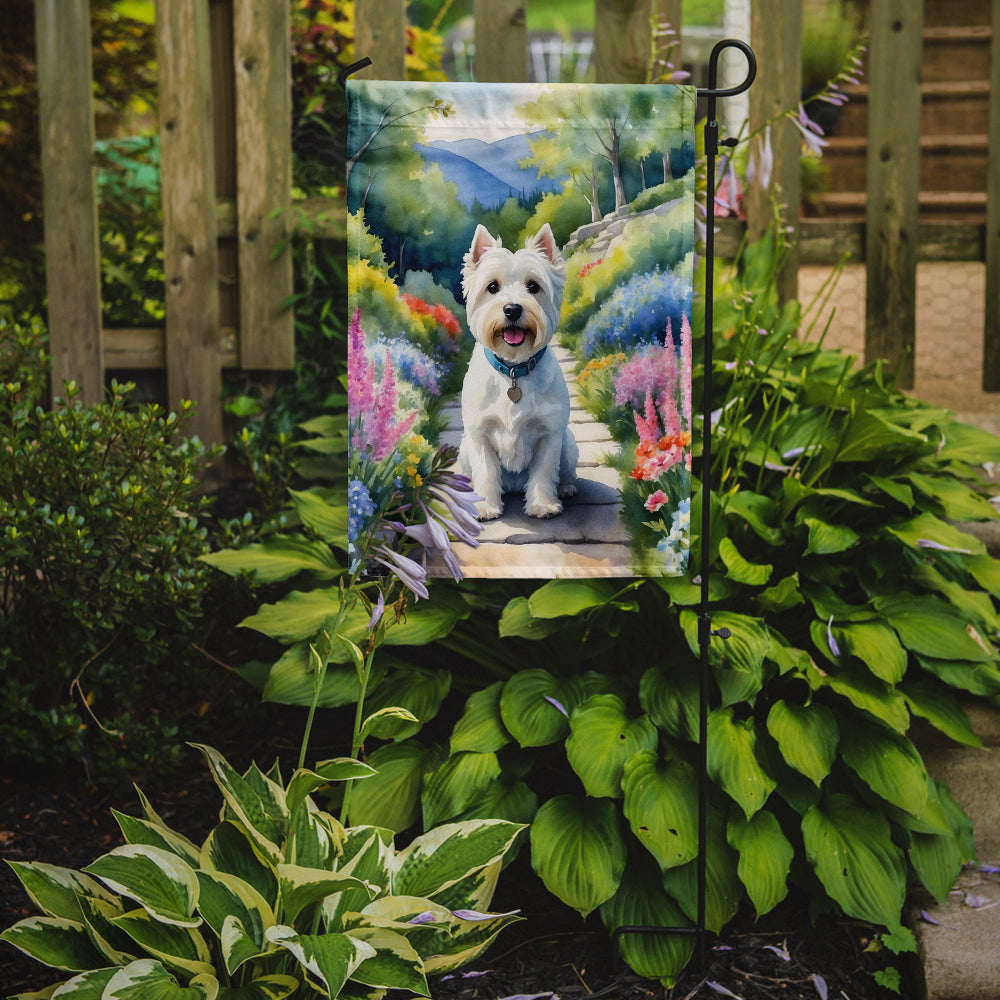 Buy this Westie Spring Path Garden Flag