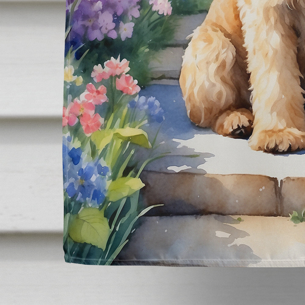 Wheaten Terrier Spring Path House Flag