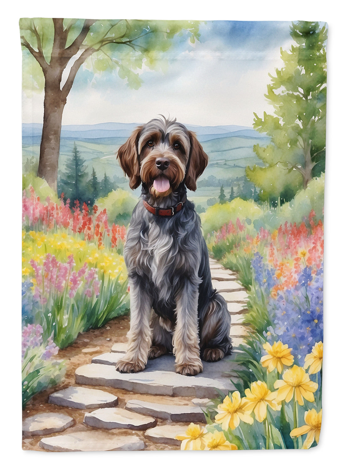 Buy this Wirehaired Pointing Griffon Spring Path Garden Flag