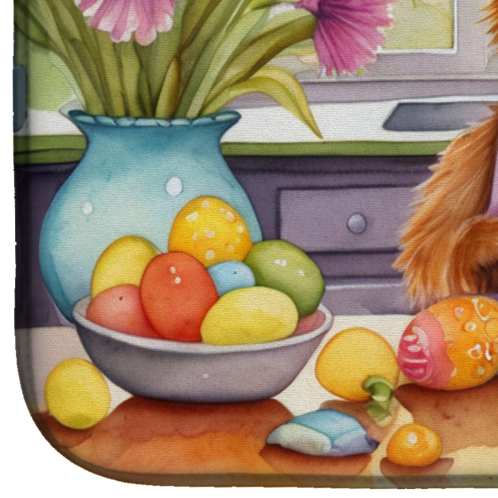 Decorating Easter Australian Terrier Dish Drying Mat