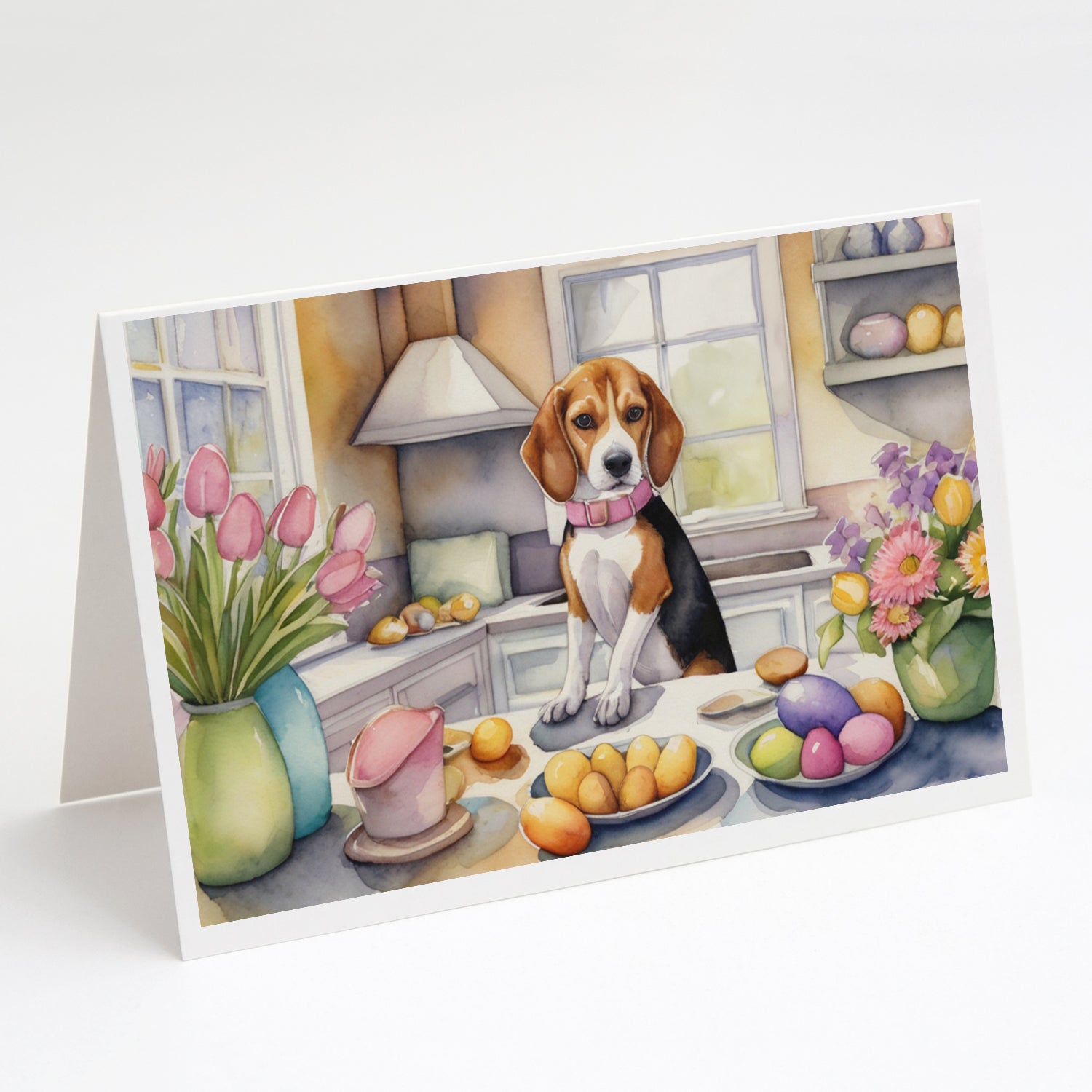 Buy this Decorating Easter Beagle Greeting Cards Pack of 8