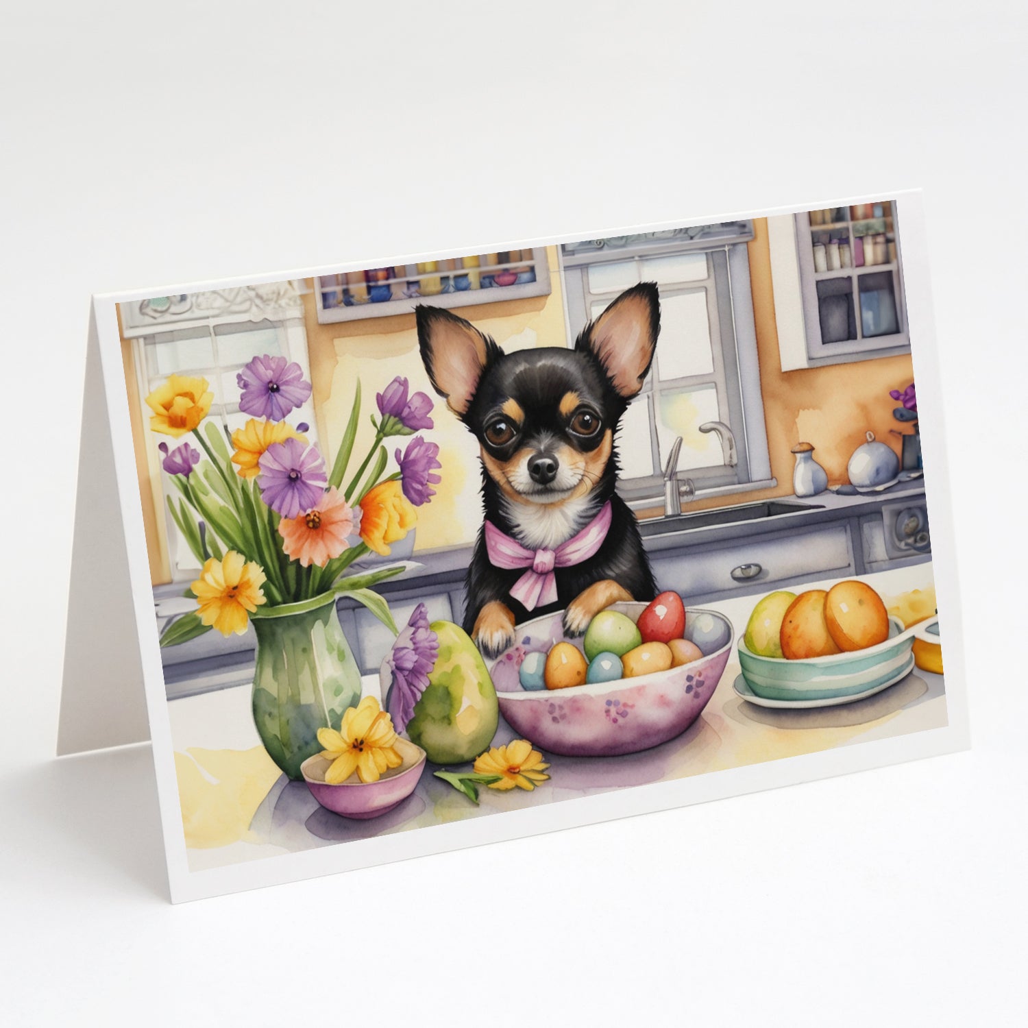 Buy this Decorating Easter Chihuahua Greeting Cards Pack of 8