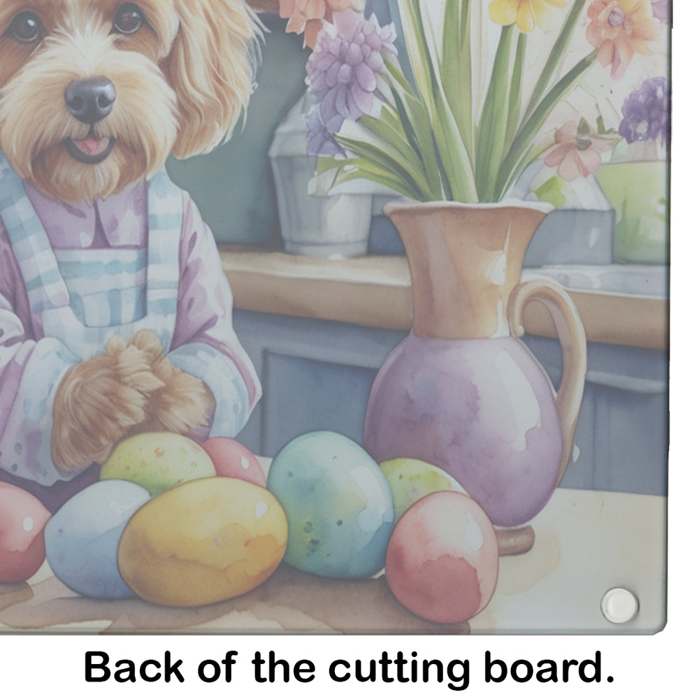 Decorating Easter Cockapoo Glass Cutting Board