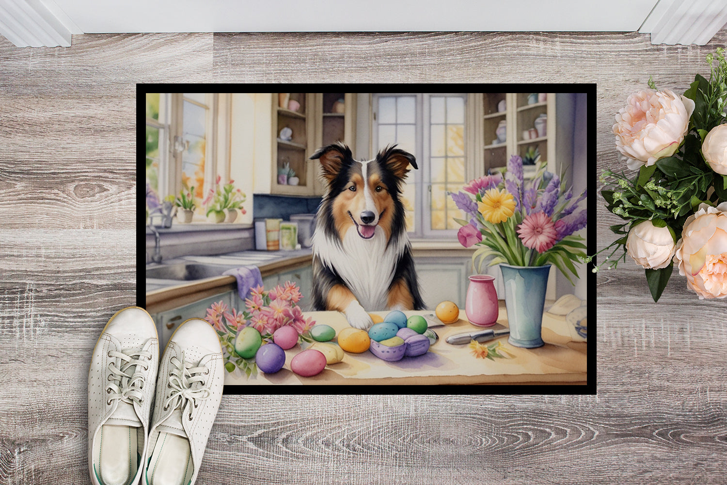 Buy this Decorating Easter Collie Doormat