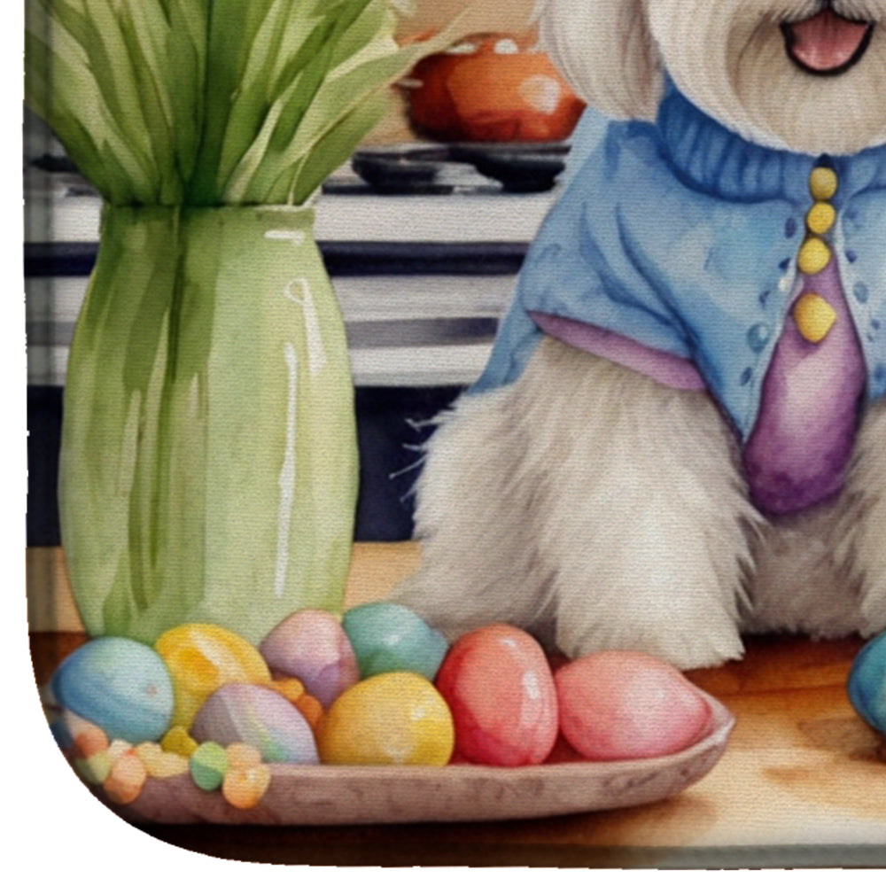 Decorating Easter Coton de Tulear Dish Drying Mat