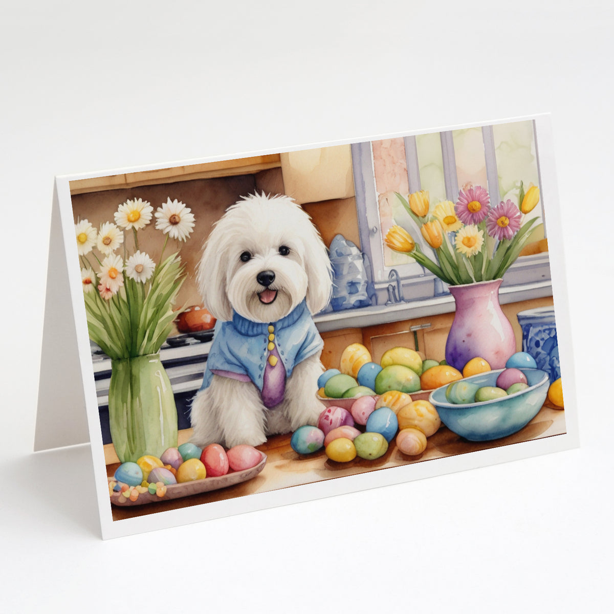 Buy this Decorating Easter Coton de Tulear Greeting Cards Pack of 8