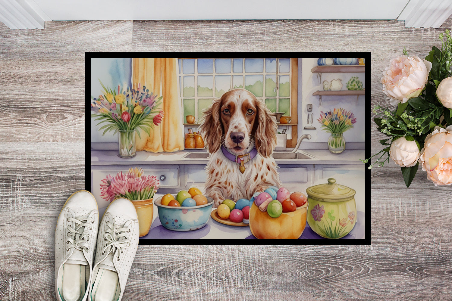 Buy this Decorating Easter English Setter Doormat