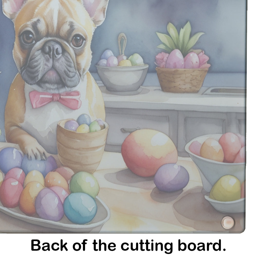 Decorating Easter French Bulldog Glass Cutting Board