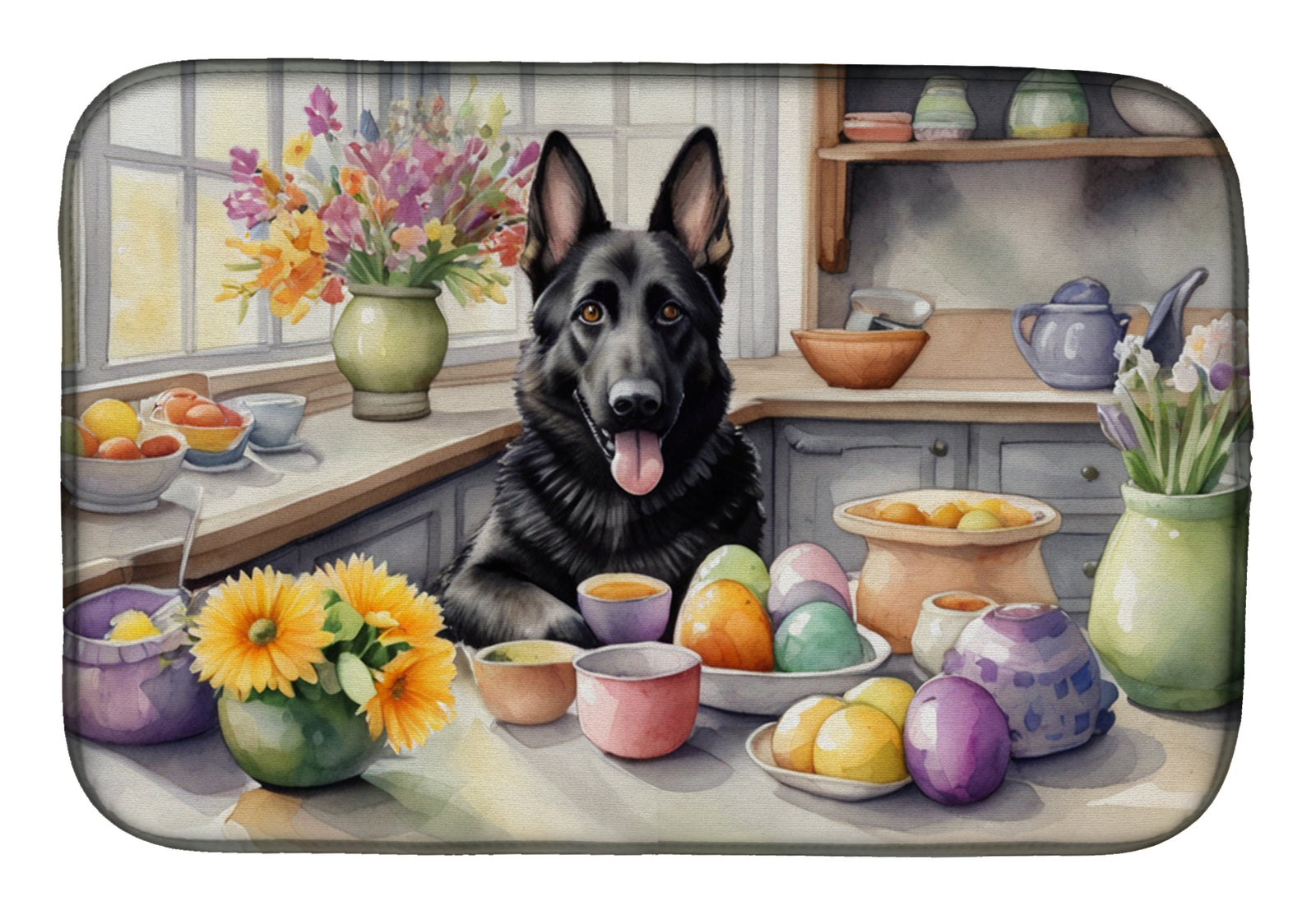 Buy this Decorating Easter German Shepherd Dish Drying Mat