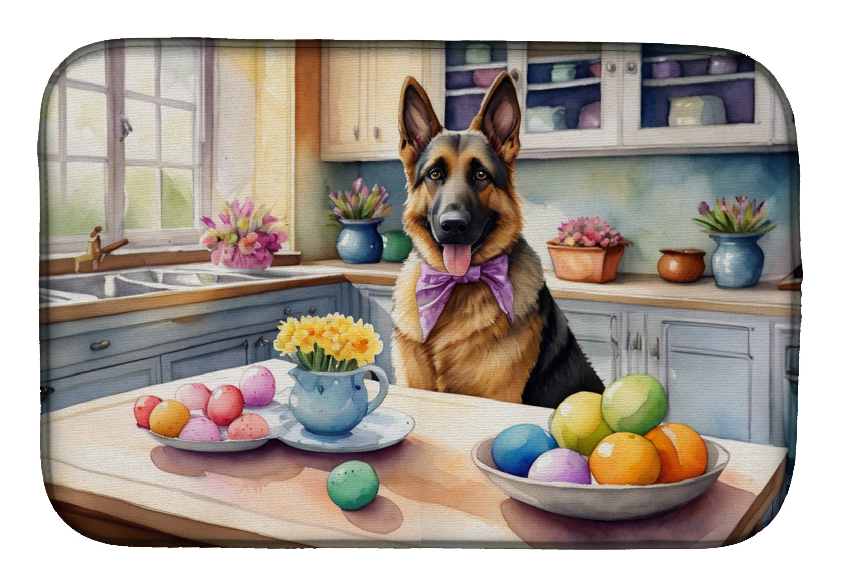 Buy this Decorating Easter German Shepherd Dish Drying Mat