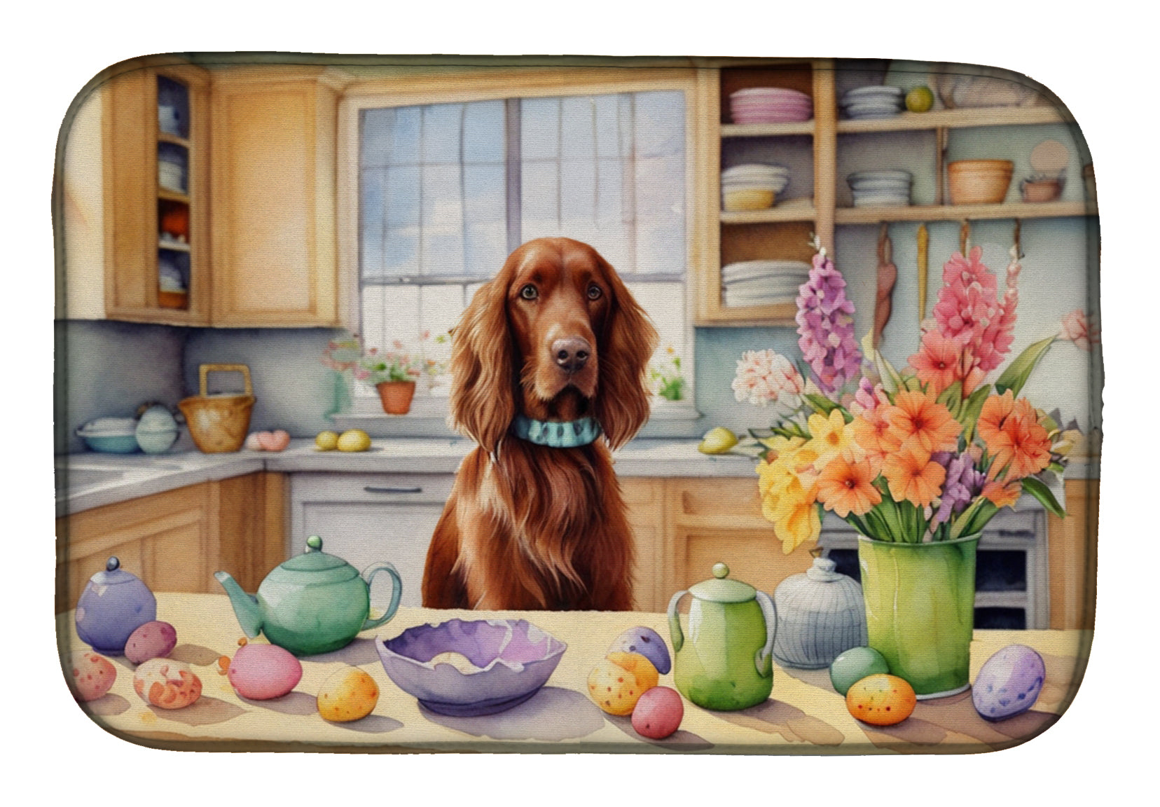 Buy this Decorating Easter Irish Setter Dish Drying Mat