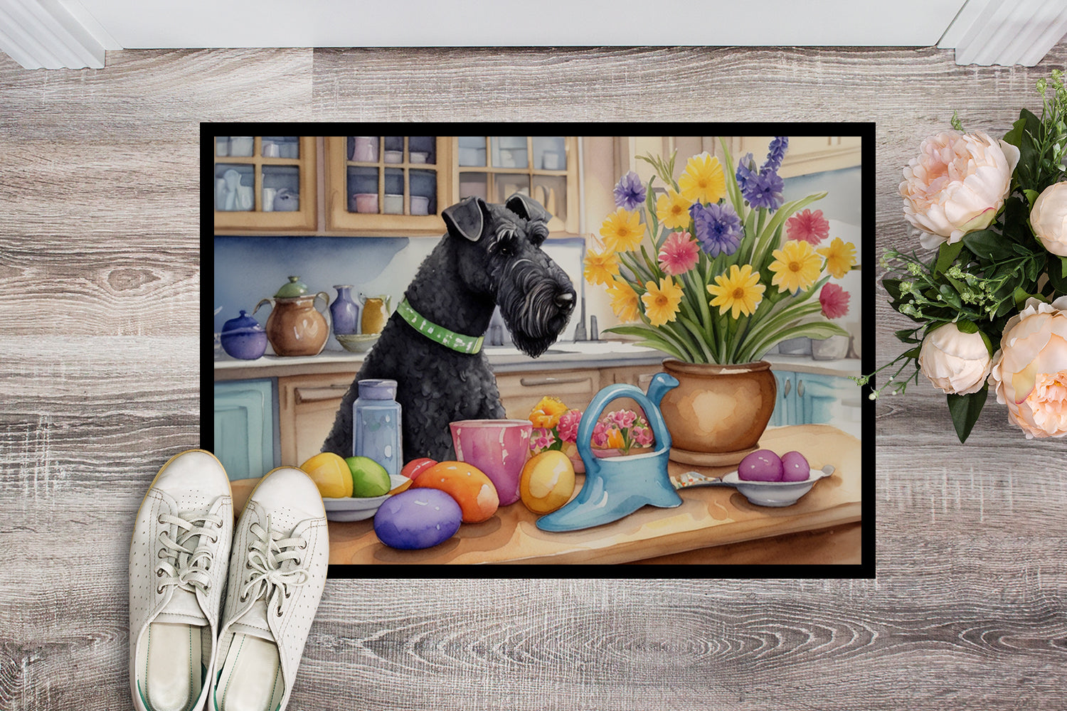 Buy this Decorating Easter Kerry Blue Terrier Doormat