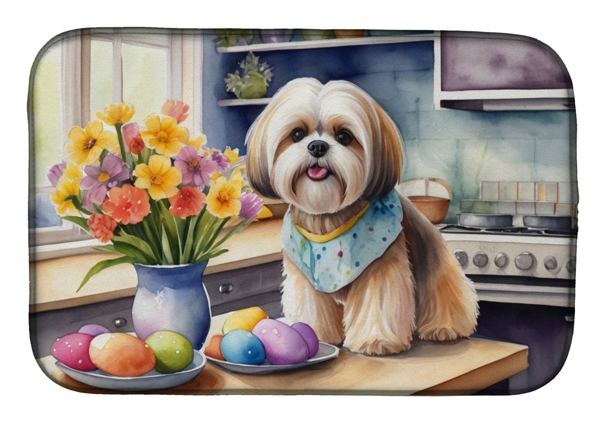 Buy this Decorating Easter Lhasa Apso Dish Drying Mat