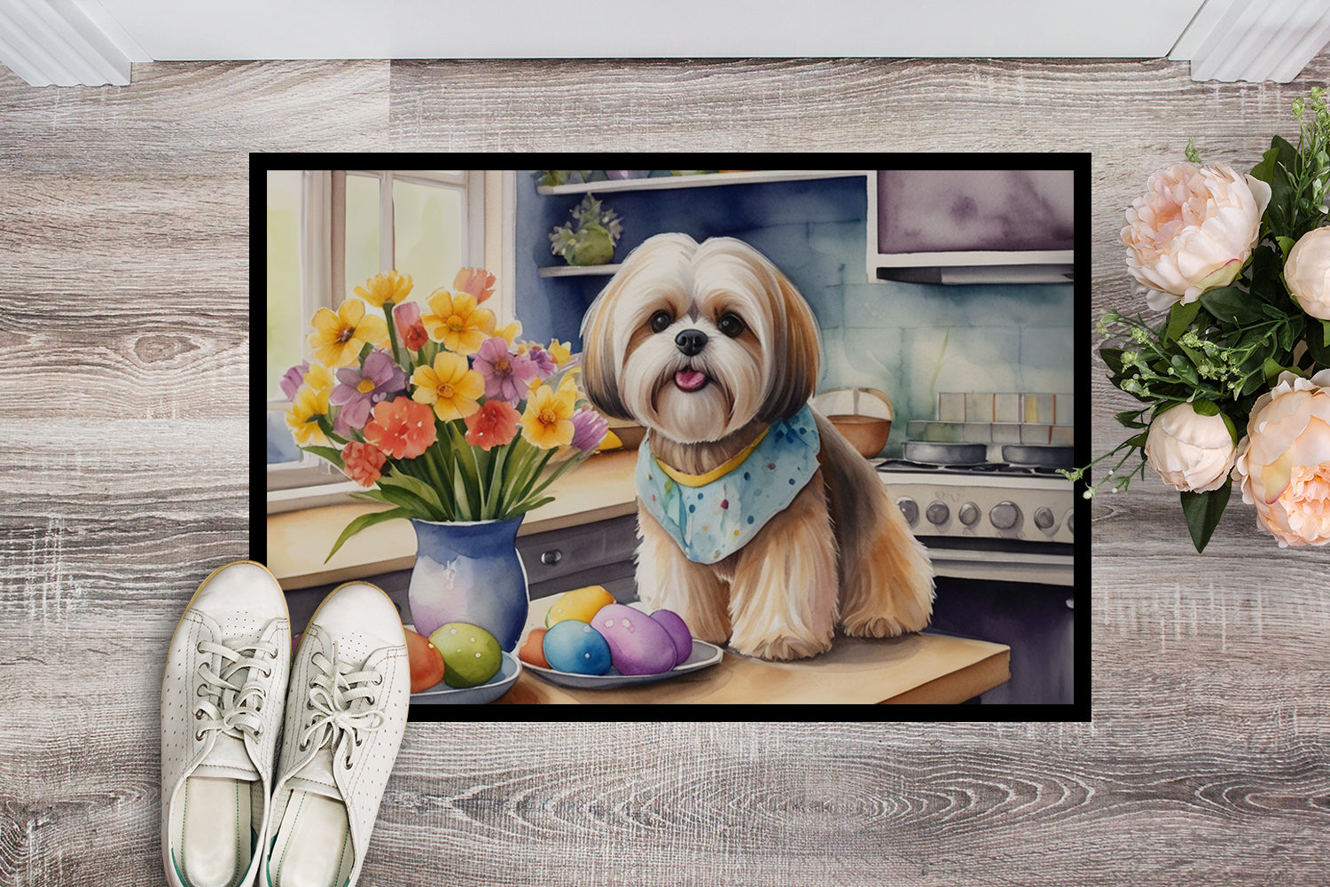 Buy this Decorating Easter Lhasa Apso Doormat