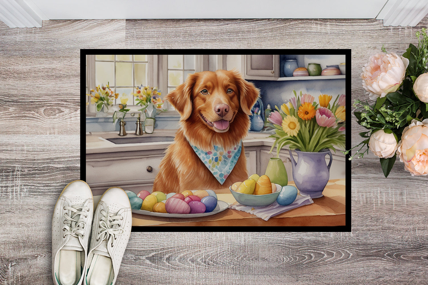 Buy this Decorating Easter Nova Scotia Duck Tolling Retriever Doormat