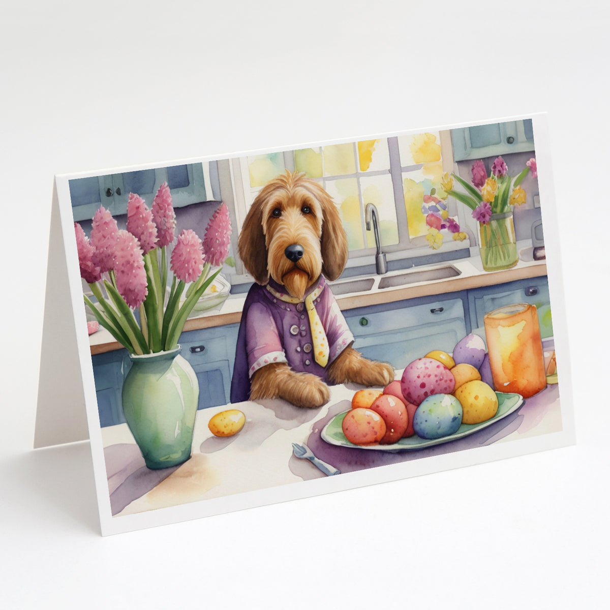 Buy this Decorating Easter Otterhound Greeting Cards Pack of 8