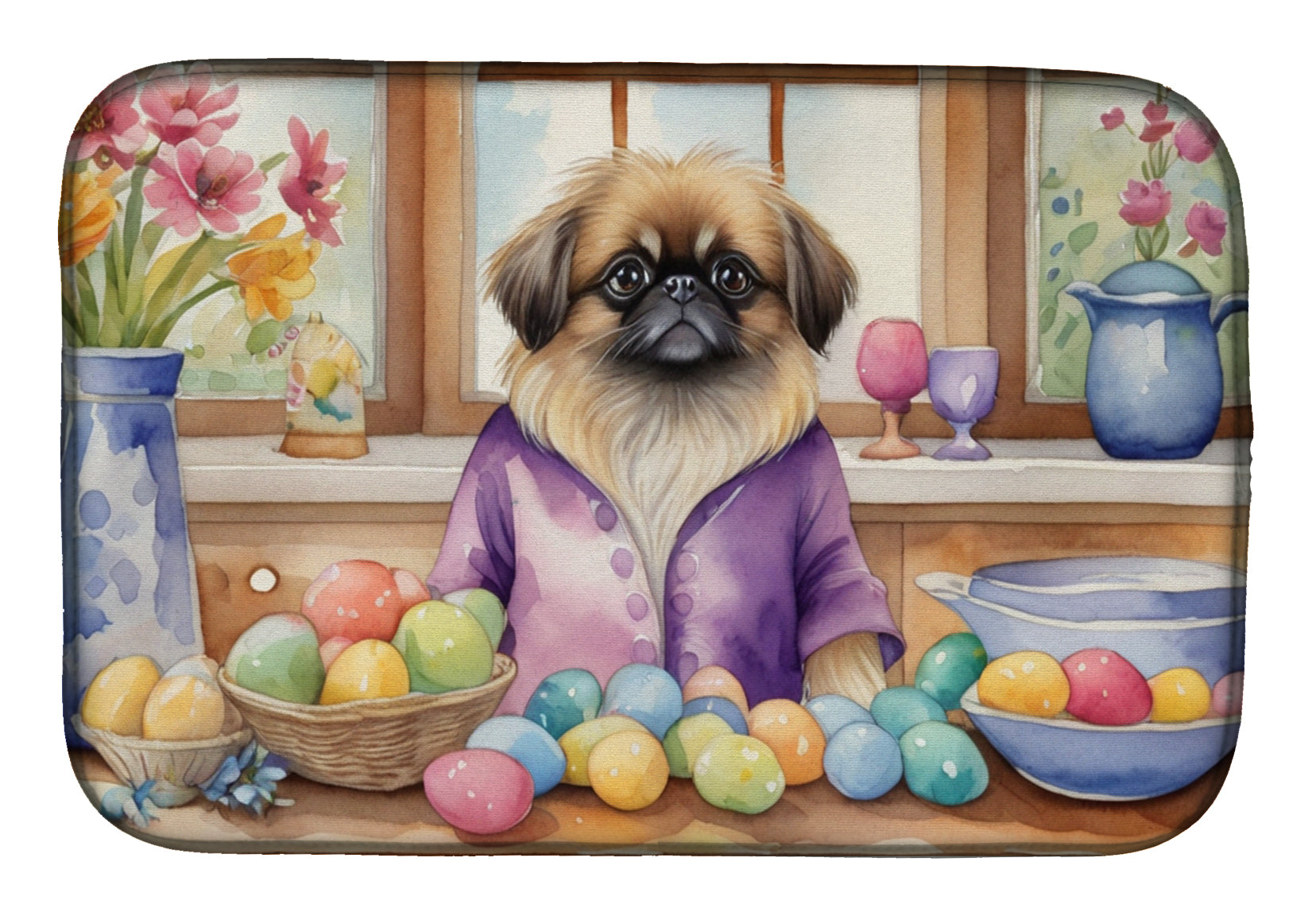 Buy this Decorating Easter Pekingese Dish Drying Mat