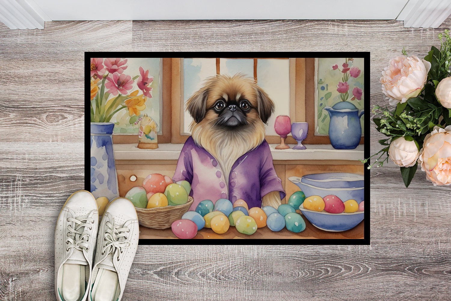 Buy this Decorating Easter Pekingese Doormat