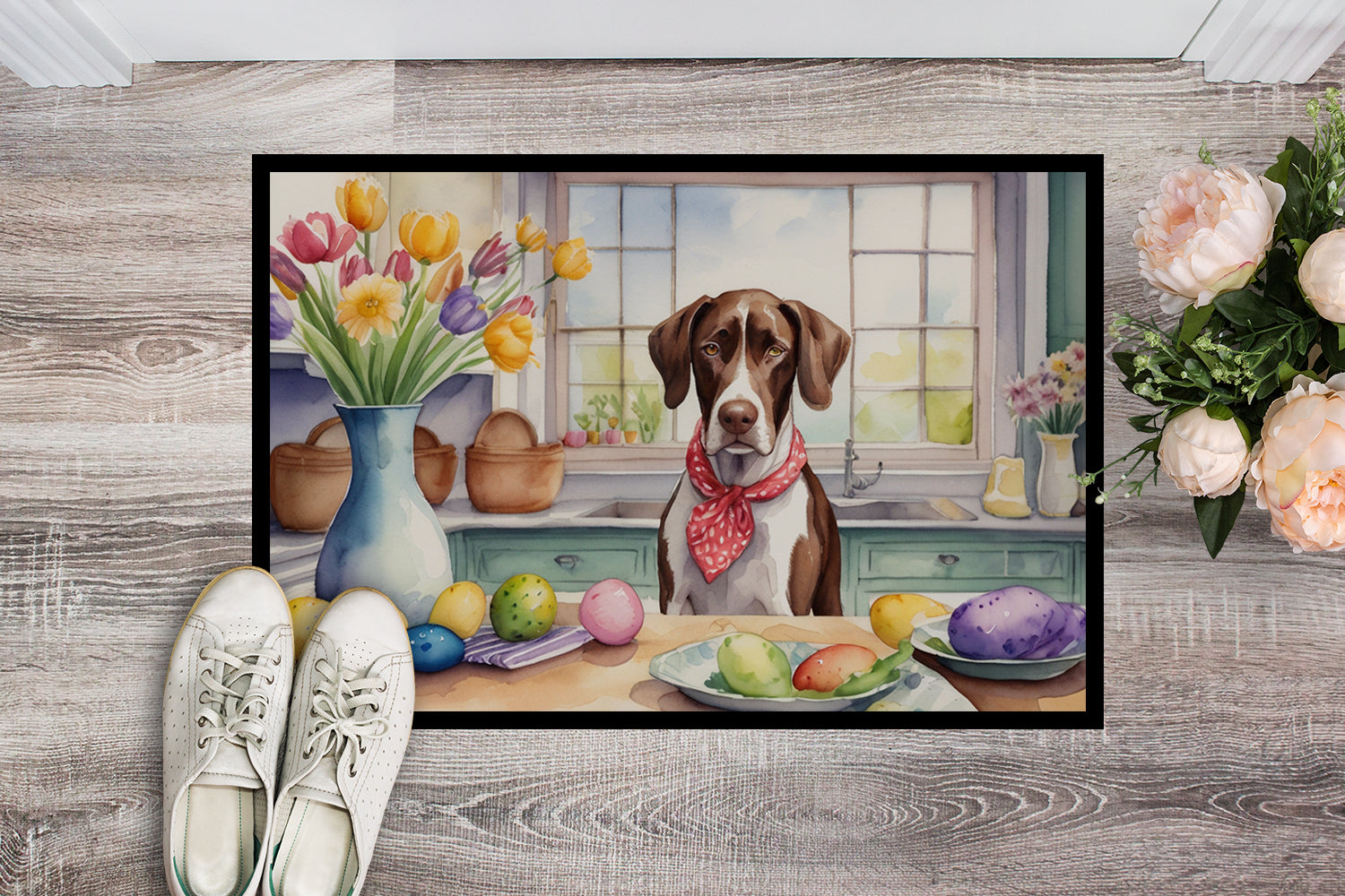 Decorating Easter Pointer Doormat